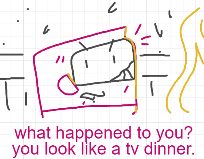 A panel from I've Been Everywhere, Man, episode nine of the Board Boards object show by Furretwalk/WalkingFurret.